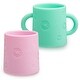 preview thumbnail 14 of 12, PopYum Silicone Training Cup, 2-Pack Pink/Green