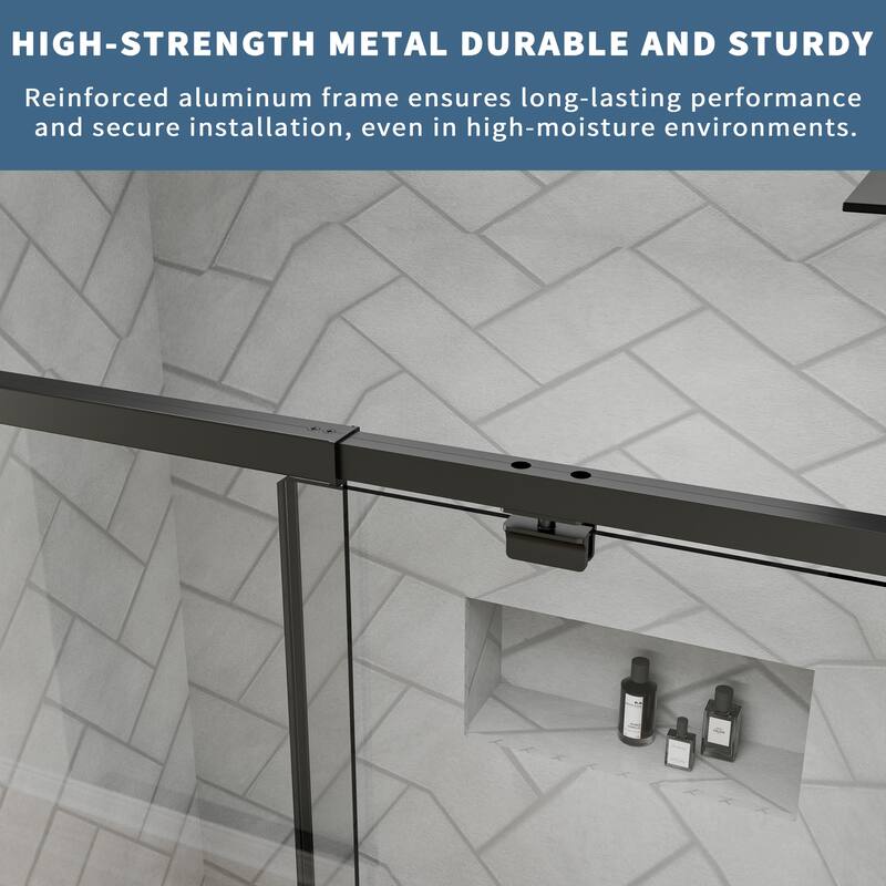 56-60" Bathtub Pivot Shower Screen Door - 60''x 71''