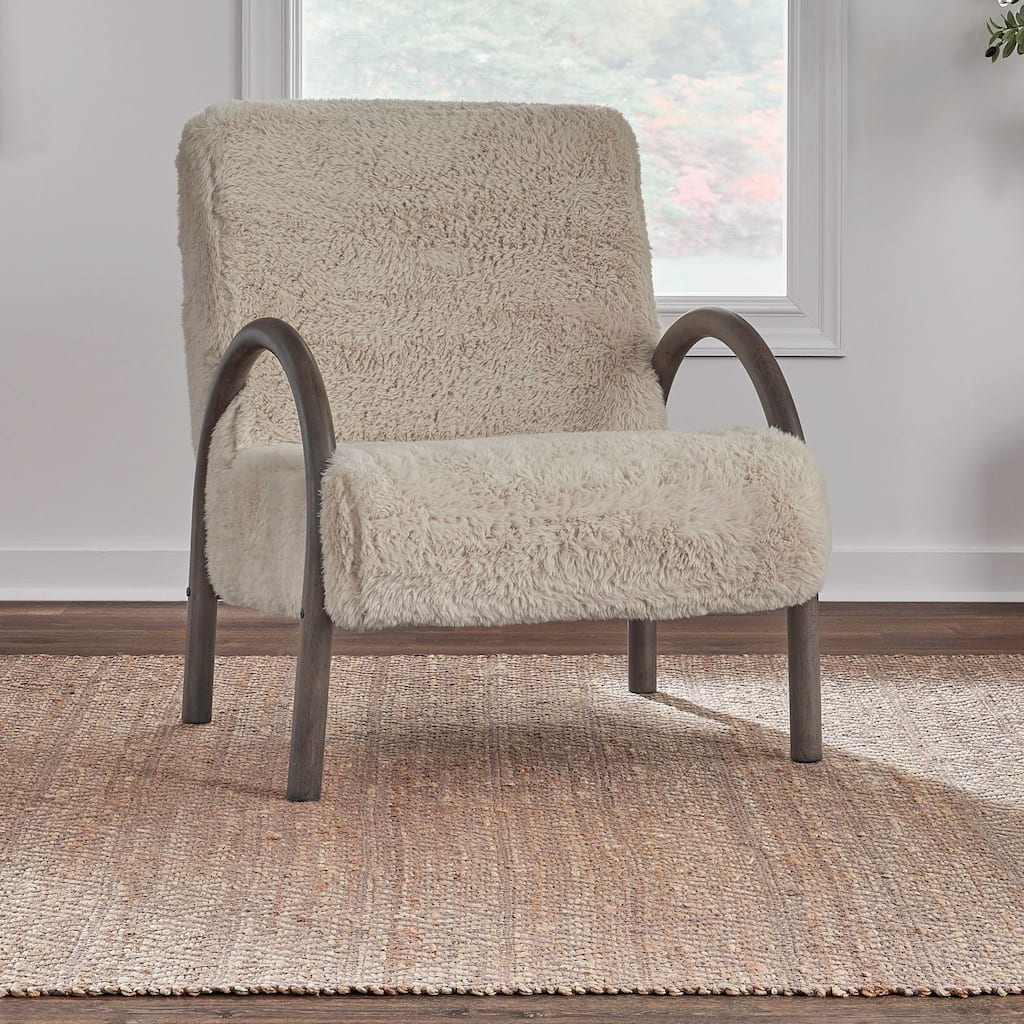 Liberty Furniture Broadmore Upholstered Accent Chair - Faux Sheepskin - Width 32'' x Depth 35'' x Height 38''