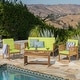 preview thumbnail 34 of 47, Christopher Knight Home Carolina 4-Piece Outdoor Acacia Sofa Set - Stylish & Cozy Patio Seating