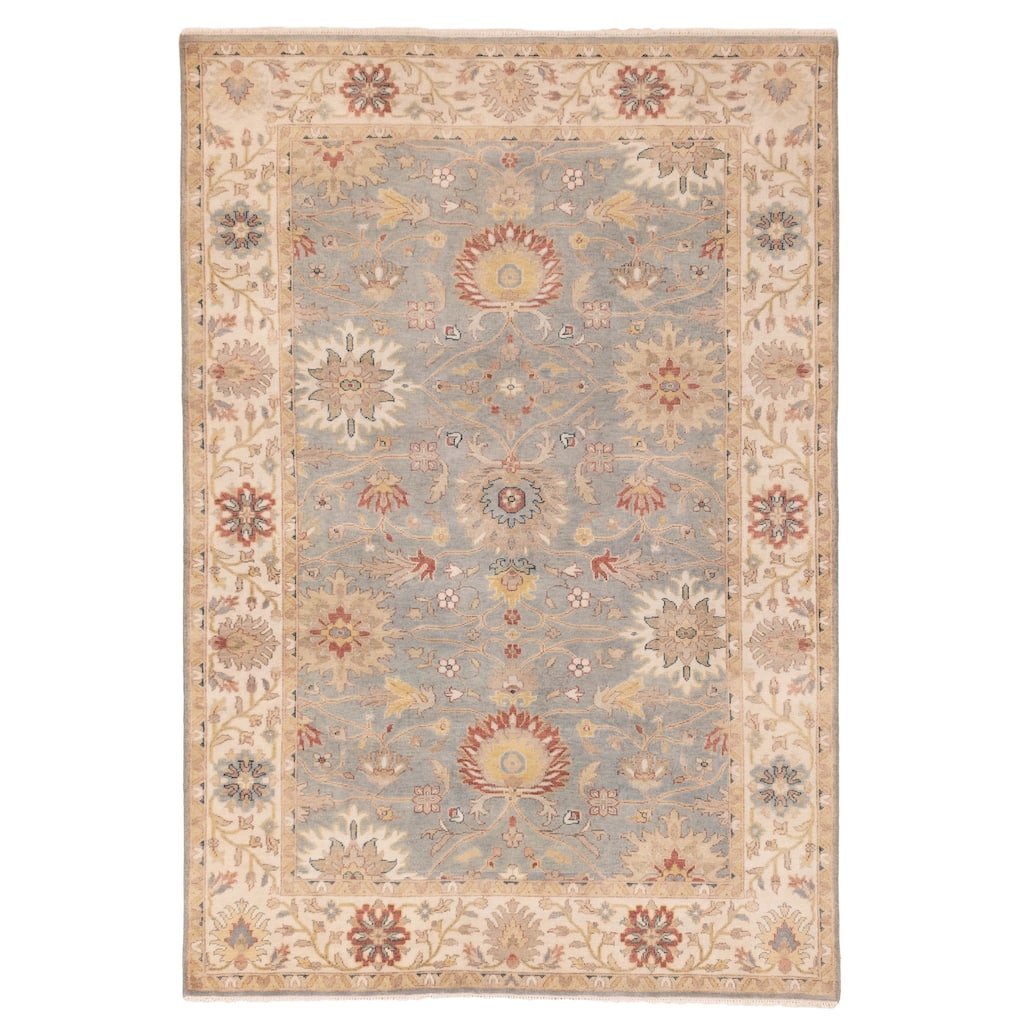ECARPETGALLERY Hand-knotted Jules Serapi Light Blue Wool Rug - 5'11 x 8'10