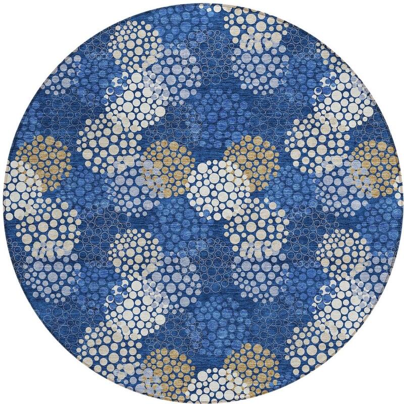 HomeRoots Polka Dot Transitional Rectangle Outdoor Rug