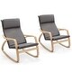 preview thumbnail 10 of 20, Costway Set of 2 Bentwood Rocking Chair Relax Rocker Lounge Chair Grey/Natural