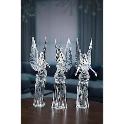 Diamond Cut Angel Figurine Christmas Decoration - 13.25" - Set of 6