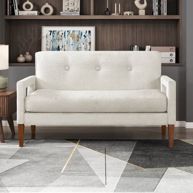 Vivian 55" Chenille Loveseat - Removable Cushion Cover with Zipper