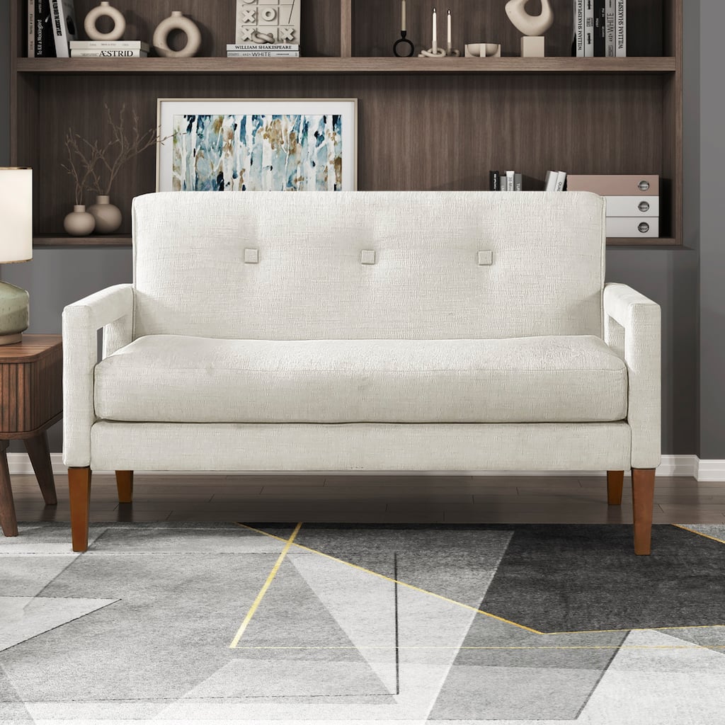 Vivian 55" Chenille Loveseat - Removable Cushion Cover with Zipper