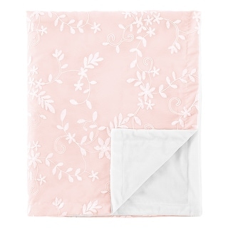 Pink Floral Vintage Lace Girl Baby Receiving Security Swaddle Blanket - Blush Luxurious Elegant Princess Boho Shabby Chic Luxury