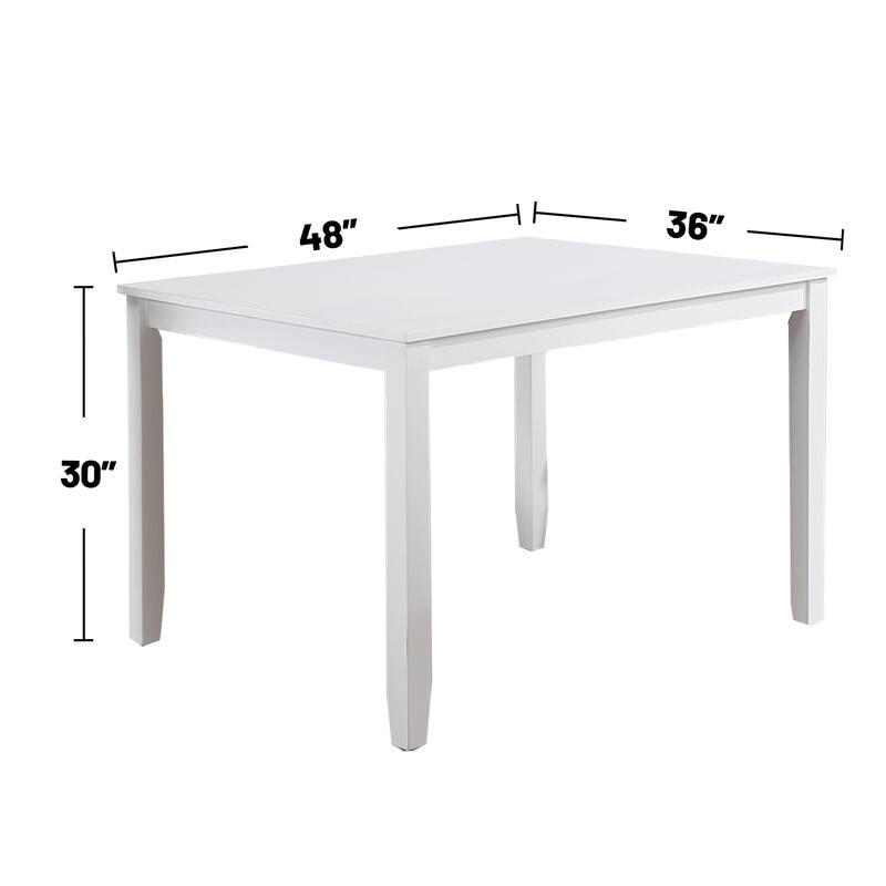 5 Piece Rectangular Wooden Dining Set with Diamond Chair Back