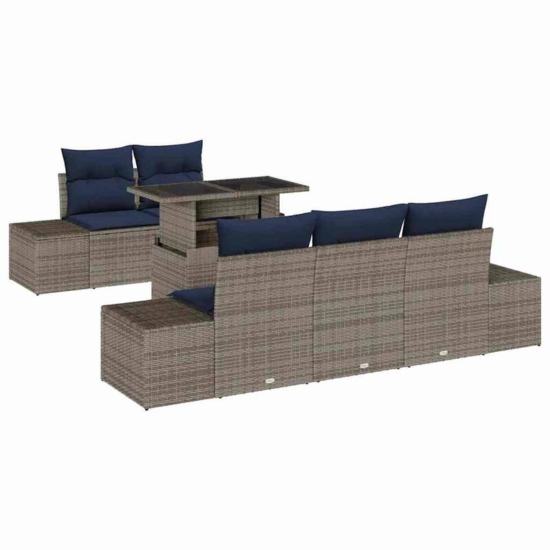 vidaXL 6 Piece Garden Sofa Set with Cushions - 94.1×24.4×27.2