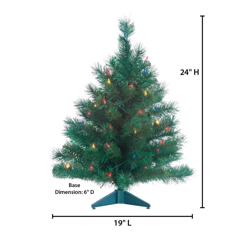 2 ft. Pre Lit Multi Colored LED Colorado Spruce Tree Set of 2