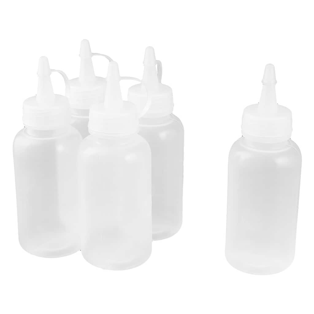 Sauce Vinegar Ketchup Squeeze Bottle Dispenser 100ml 5 Pcs - Clear - 1.8" x 5.1"(Max.D*H)