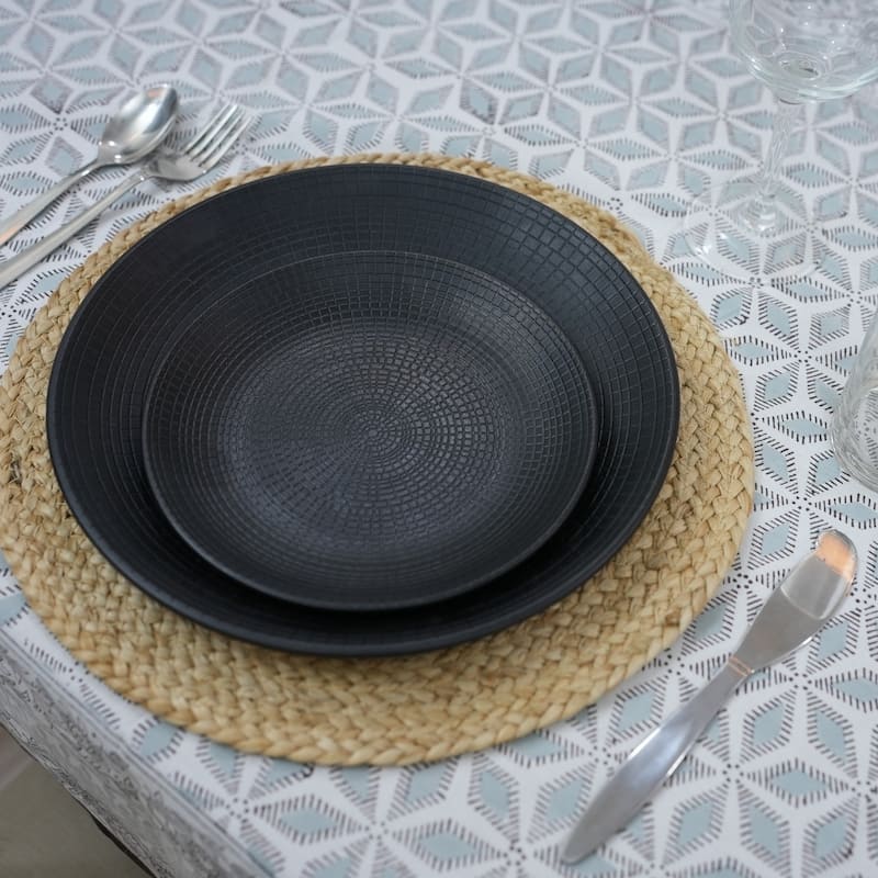 Fabdivine Handmade Block Print Cotton Brown Table Cover or Cloth Dining, Farmhouse & Kitchen Décor