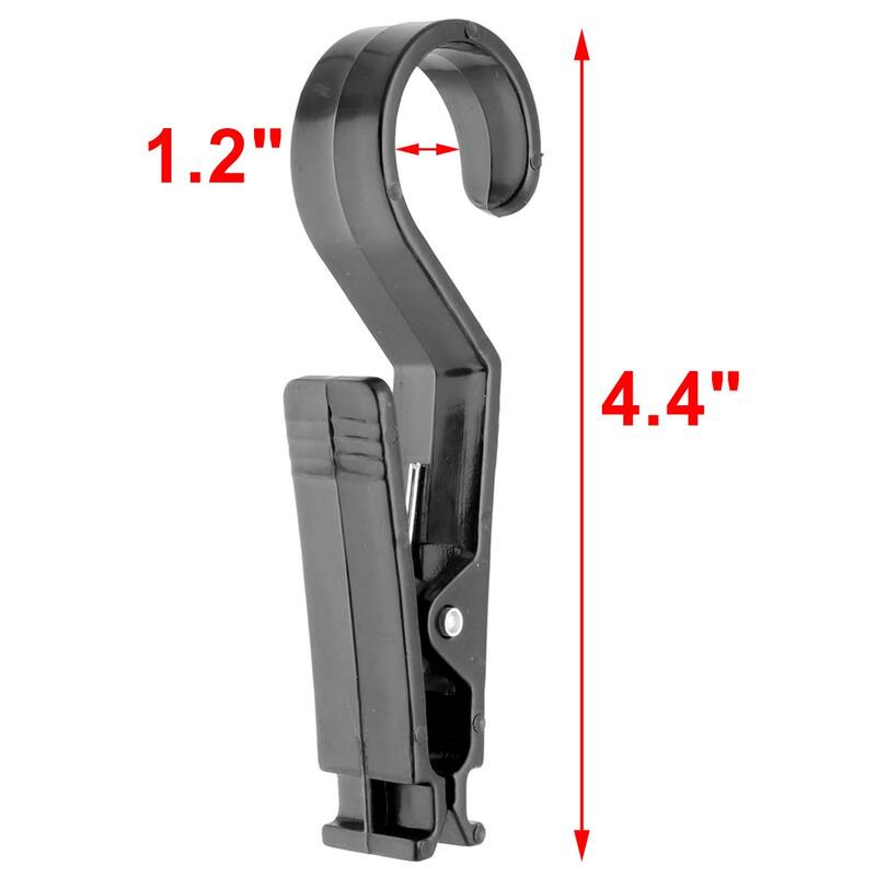 Plastic Clothes Towel Bag Hanging Hook Clip Clamp Hanger 10Pcs - Black,Silver - 4.4" x 1.8" x 0.7"(L*W*T)