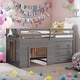 preview thumbnail 10 of 25, Twin Size Loft Bed With Cabinet and Shelf,Solid Construction Grey