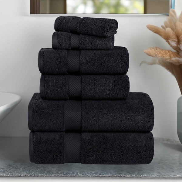 Superior 100% Cotton Zero Twist 6-Piece Towel Set, Soft Absorbent