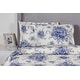 preview thumbnail 7 of 6, Printed Design Cotton Collection 400 Thread Count Navy Toile Duvet Set