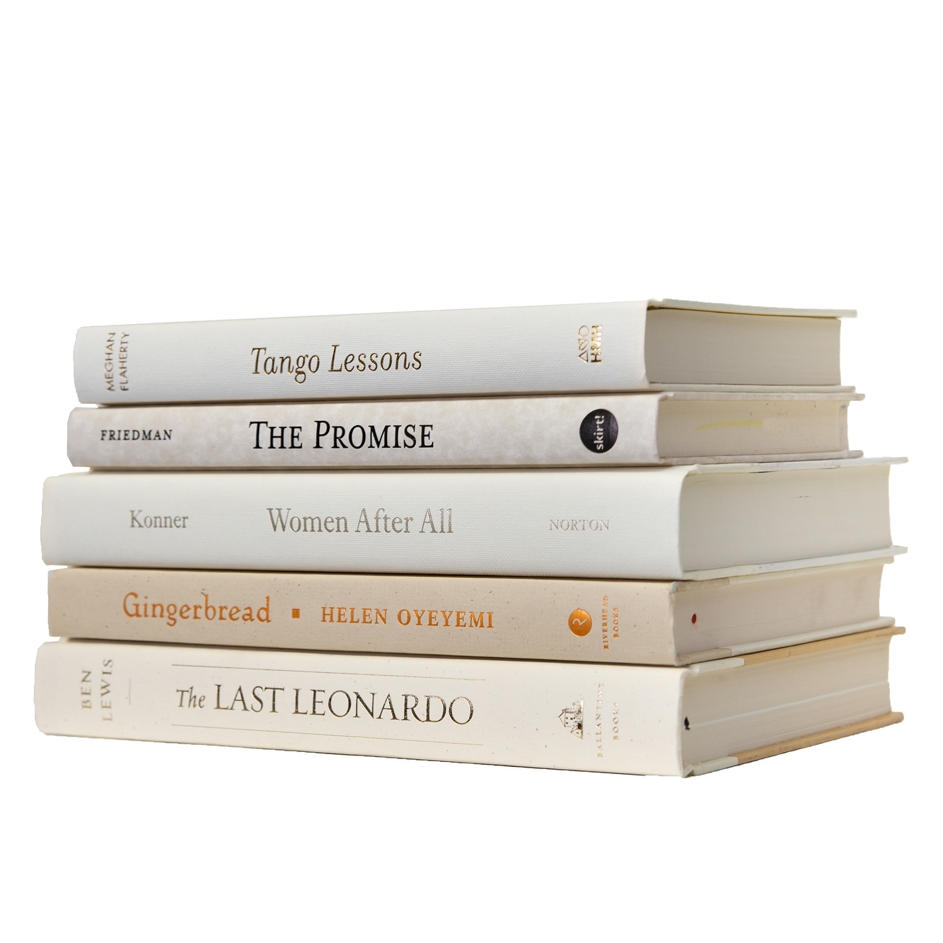Decorative Books - Beach Book Stack - 5 Beige Books