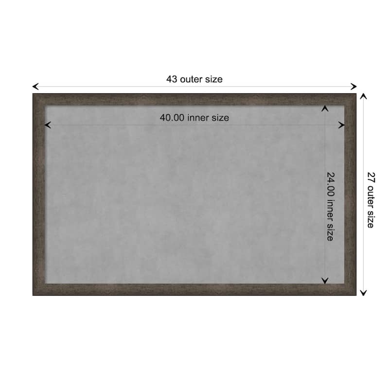 Amanti Art Dappled Light Bronze Narrow Framed Magnetic Board - Board Size 40x24