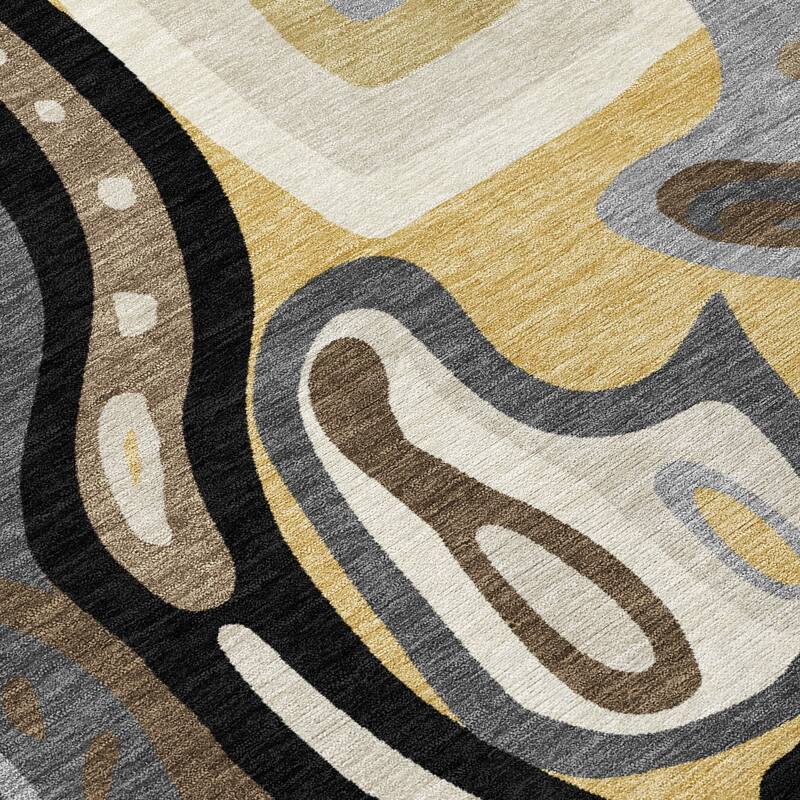 Machine Washable Indoor/ Outdoor Modern Picasy Chantille Rug