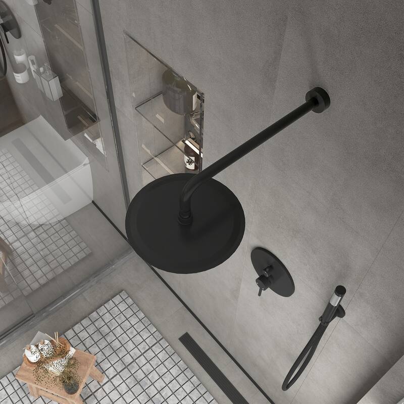 Clihome 10" Wall Rainfall 2 Way Round Shower System