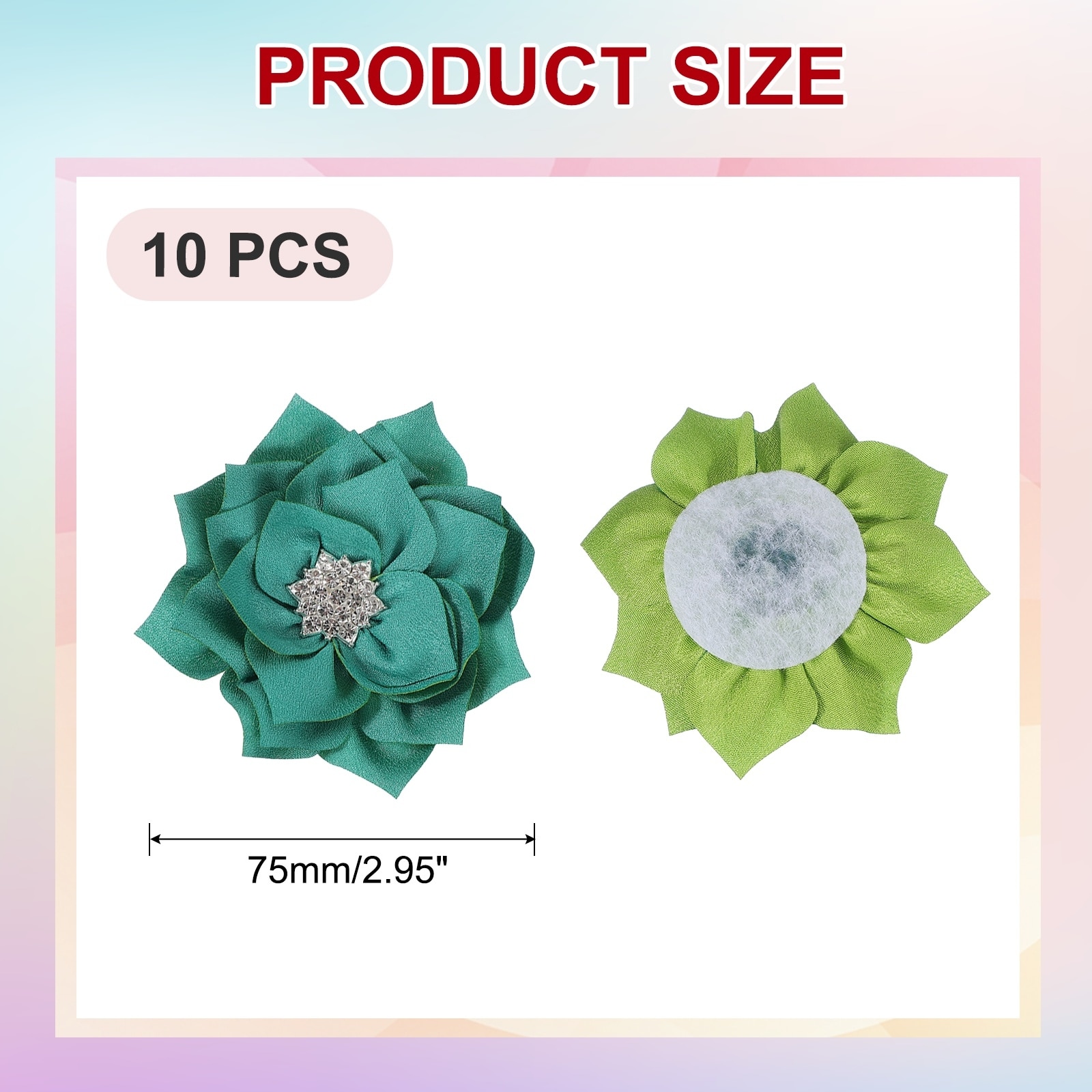 Rhinestone Pearl Chiffon Flower, Sewing Fabric Appliques for DIY Craft Clothing Headbands Wedding Decoration