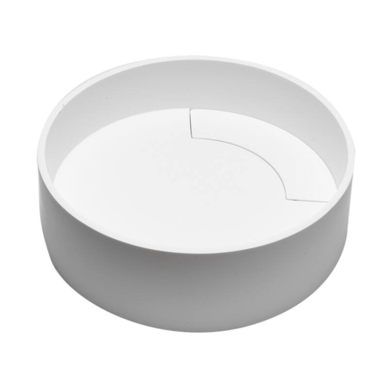 15" Round White Matte Solid Surface Resin Sink