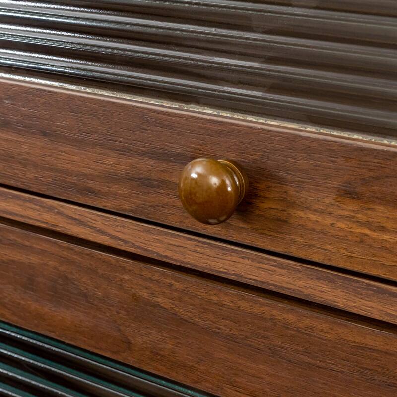 GDF Studio - Maise Contemporary Floor-to-Ceiling Bookcase with Glass Doors and Enclosed Storage Shelves - 61.81"