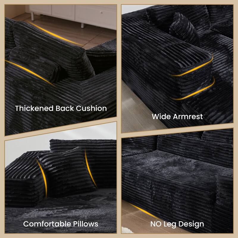 HOOOWOOO Modern L-shaped Modular Sectional Sofa with Chaise