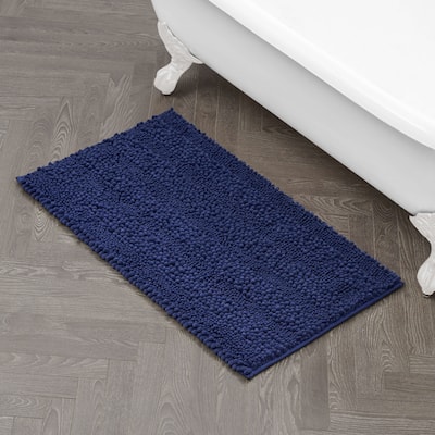 Laura Ashley Astor Chenille Bath Mat with TPR Backing