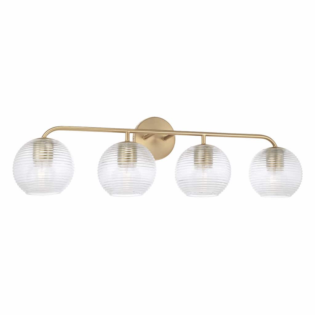 Dolan 4-light Bath/ Vanity Fixture w/ Clear Ribbed Glass