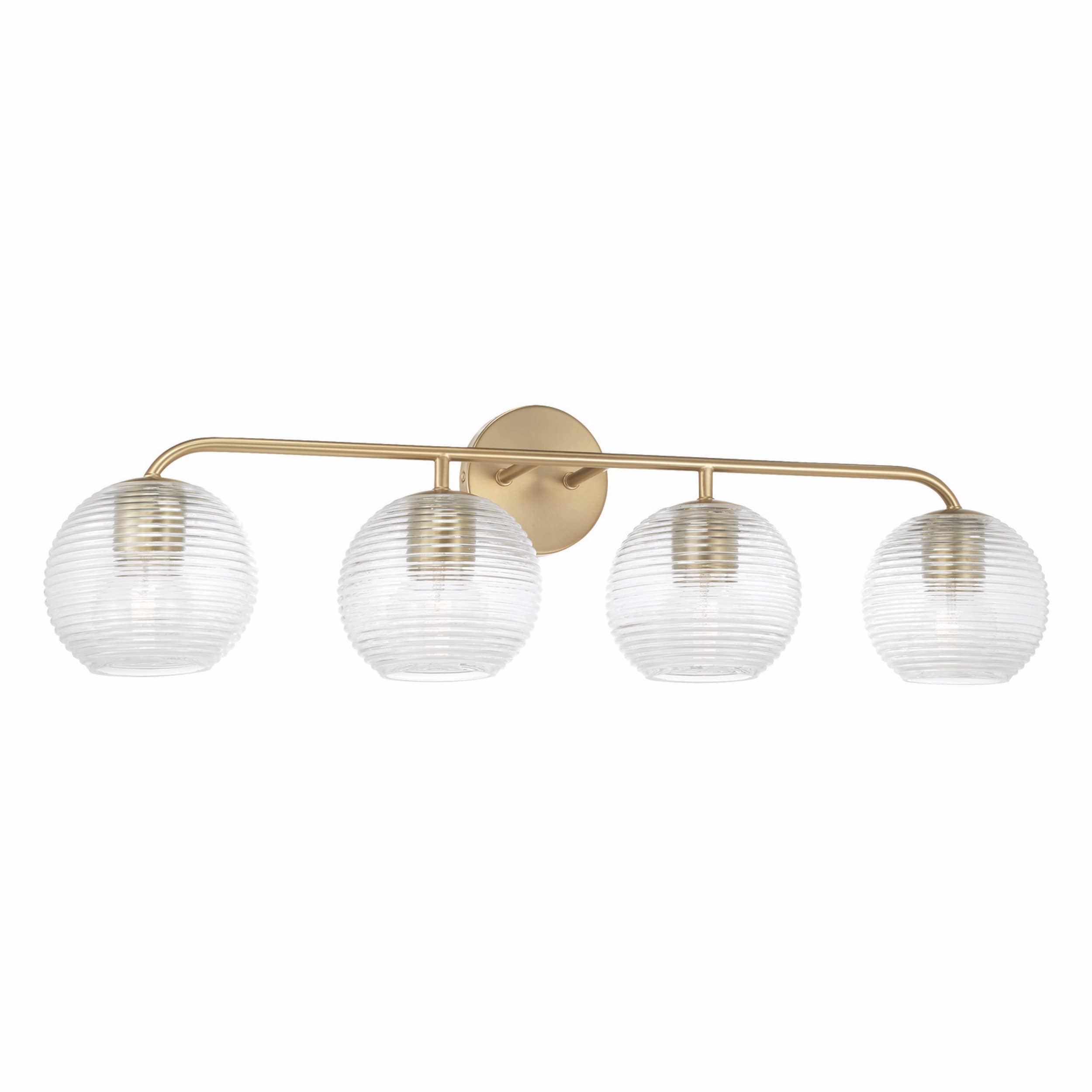 Dolan 4-light Bath/ Vanity Fixture w/ Clear Ribbed Glass