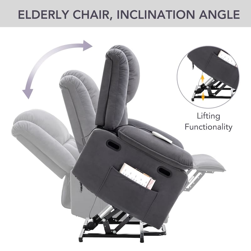 Massage Recliner,Power Lift Chair for Elderly - Gray