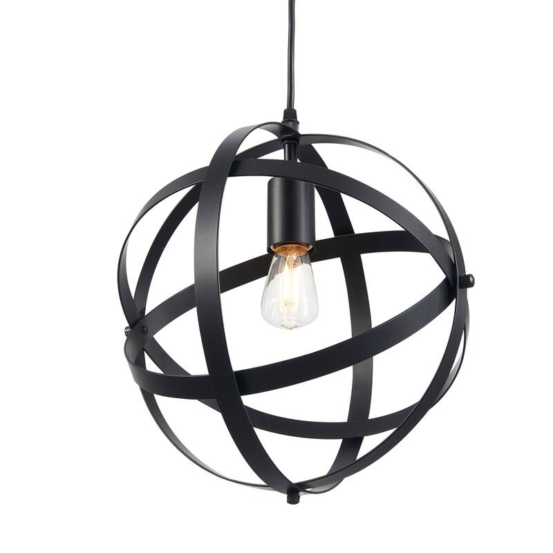 CO-Z Industrial Single Light Globe Pendant Chandelier - Black
