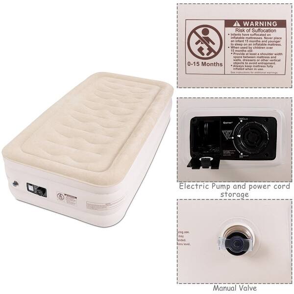 Shop Gymax Air Mattress Inflatable Upgraded Luxury Airbed Raised Built In Queen Overstock 22906017