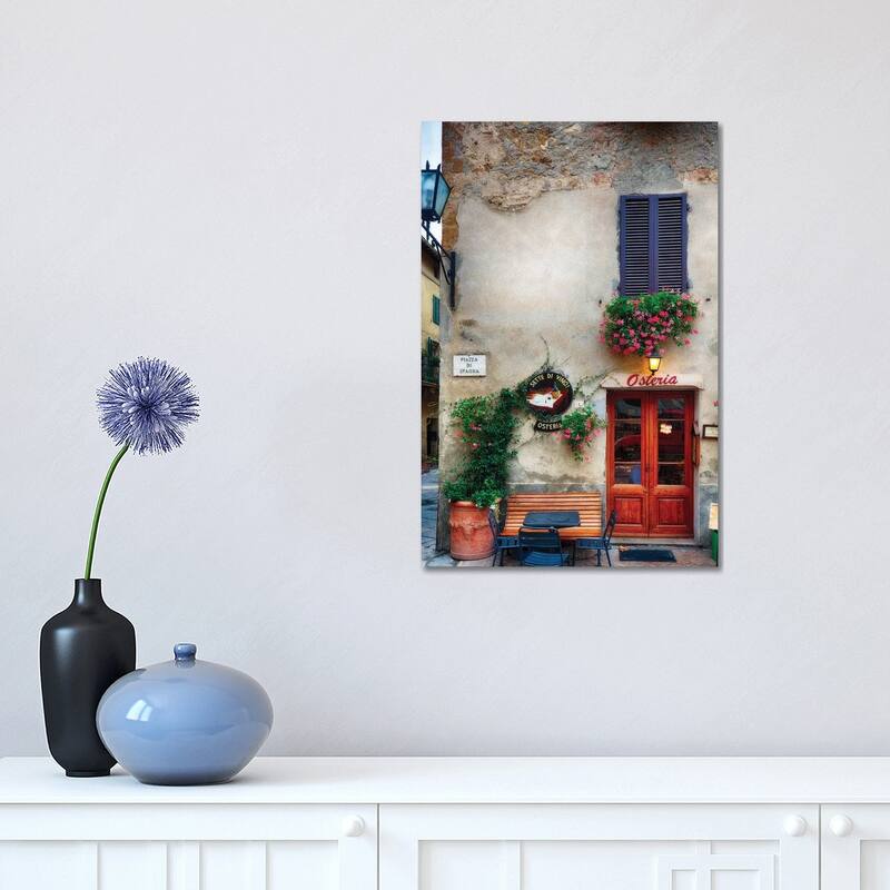 iCanvas "Quaint Restaurant Building In Pienza, Tuscany, Italy" by George Oze Canvas Print - 18x12x1.5