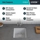 preview thumbnail 46 of 47, 16" x 18" Quartz Single Bowl Sink Drop-In/Undermount Granite Composite - 16"x18"