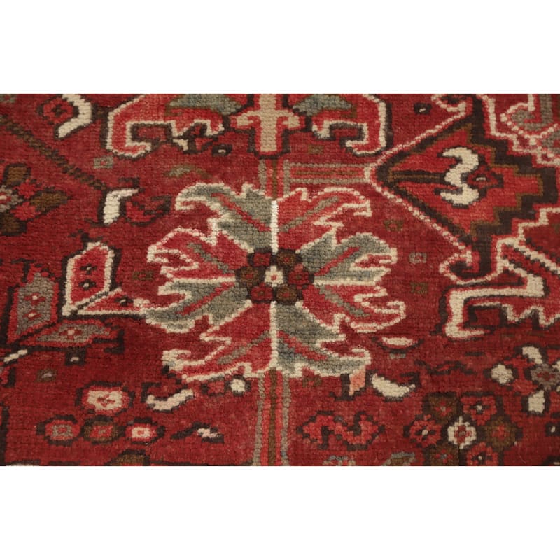 Hand Knotted Oriental 100% Wool Carpet Traditional Medallion Red Heriz Area Rug - 13' 4'' X 10' 0''