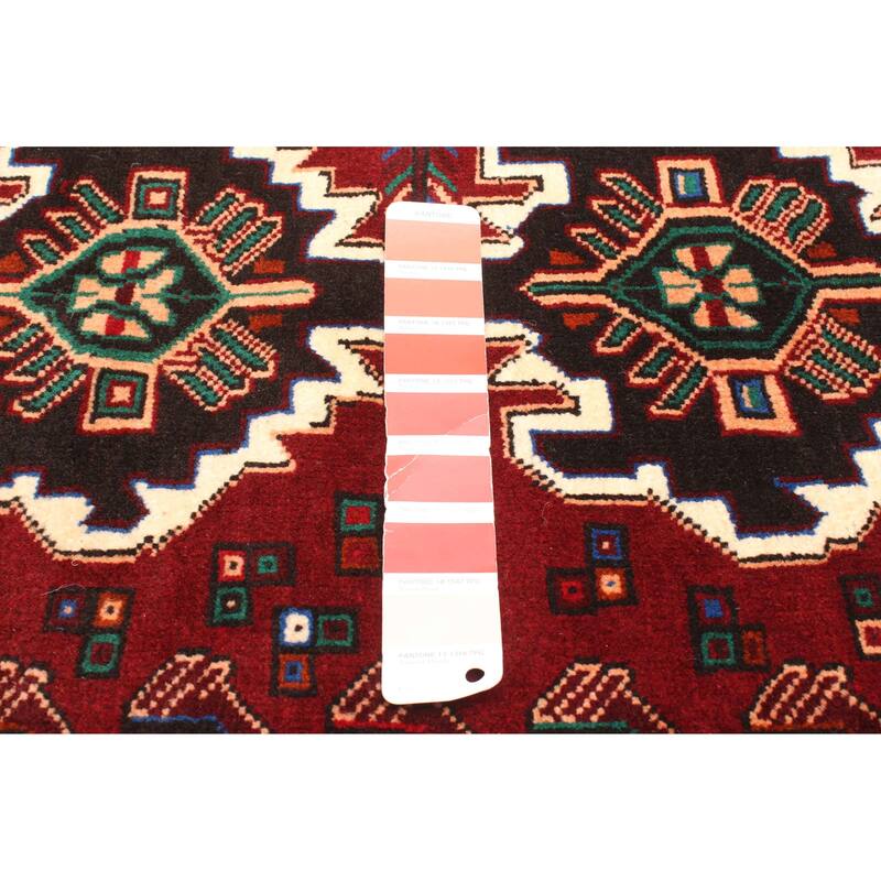 ECARPETGALLERY Hand-knotted Teimani Dark Red Wool Rug - 2'9 x 3'10