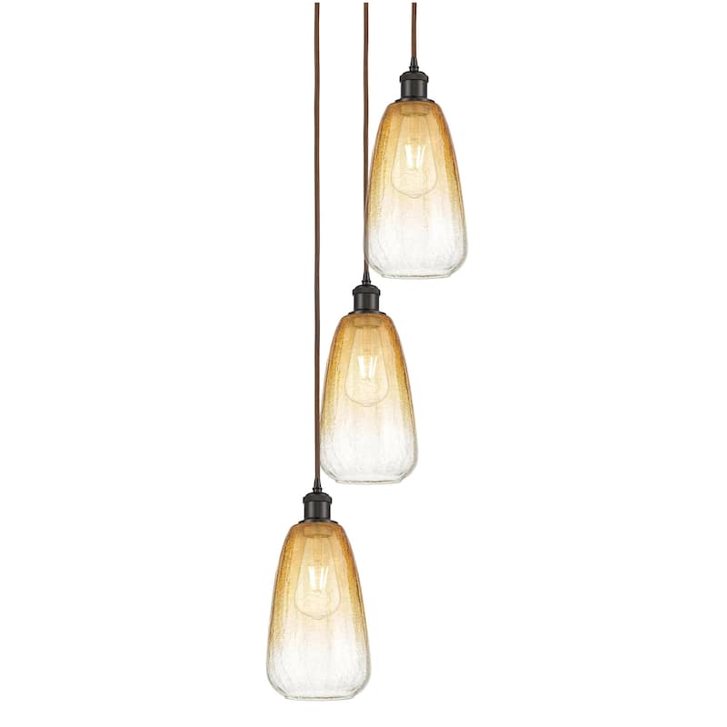 Innovations Lighting 113B-3P-40-13 Brookhaven Almond Pendant - Oil Rubbed Bronze / Amber