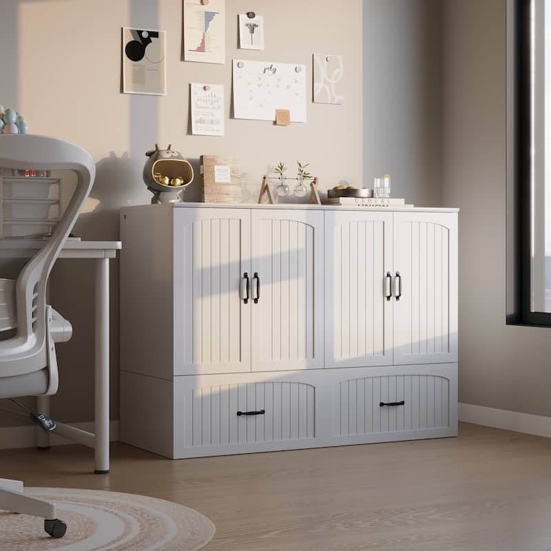 Convertible Murphy Bed Multifunctional Rooms Accent Cabinet Dresser