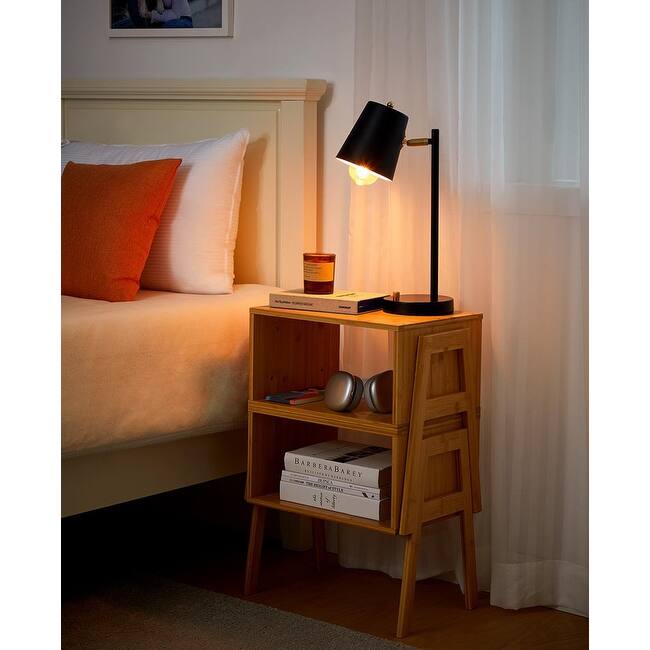 Bamboo Stackable End Tables, Set of 2 - 11.6"D x 16.5"W x 16.9"H