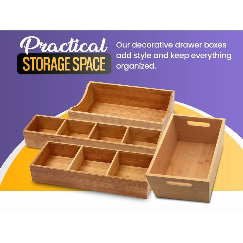 YBM Home and Kitchen Bamboo Lingerie Drawer or Shelf Organizer