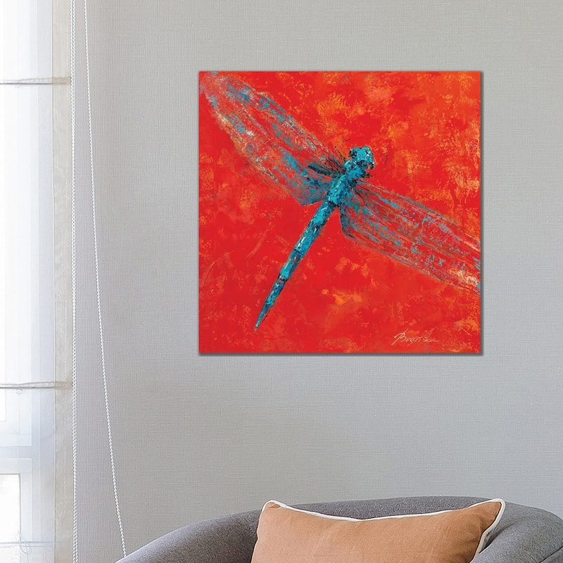iCanvas "Red Dragonfly IV" by Olena Bogatska Canvas Print - 26x26x1.5