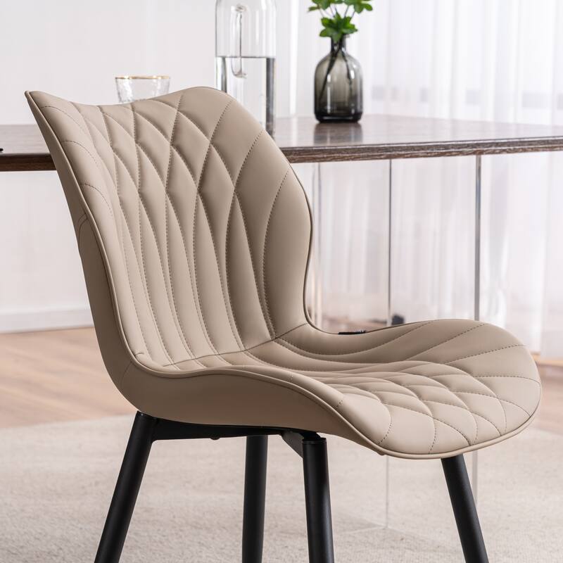 Upholstered Dining Chairs Set of 2, Faux Leather Kitchen Chairs