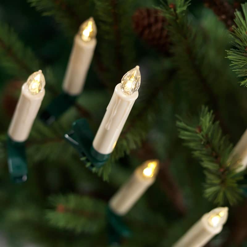 Set of 24 White Yellow Banana Artificial Rechargeable Candle Lights 4"