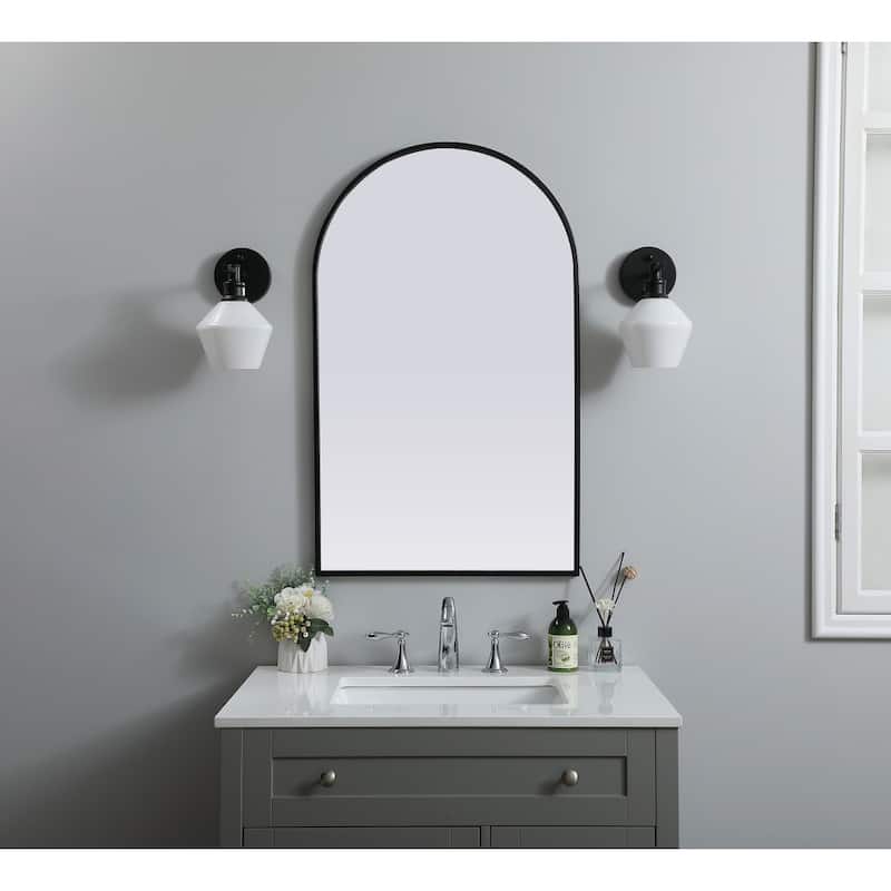 Indigo Home Metal Frame Arch Mirror 22x36 Inch