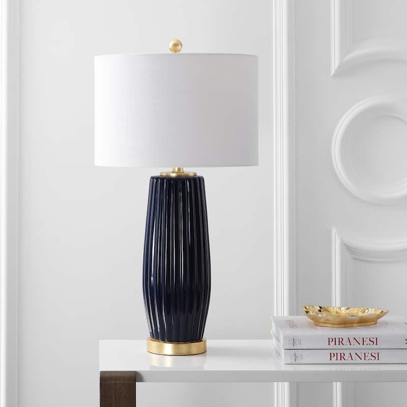 May 28.5" Ceramic LED Table Lamp, Navy by JONATHAN Y