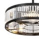preview thumbnail 96 of 105, Caged Ceiling Fan with Light and Remote, 11.8–28 Inch Low Profile Fandelier, 6-Speed Quiet DC Motor, Black/Satin Nickel