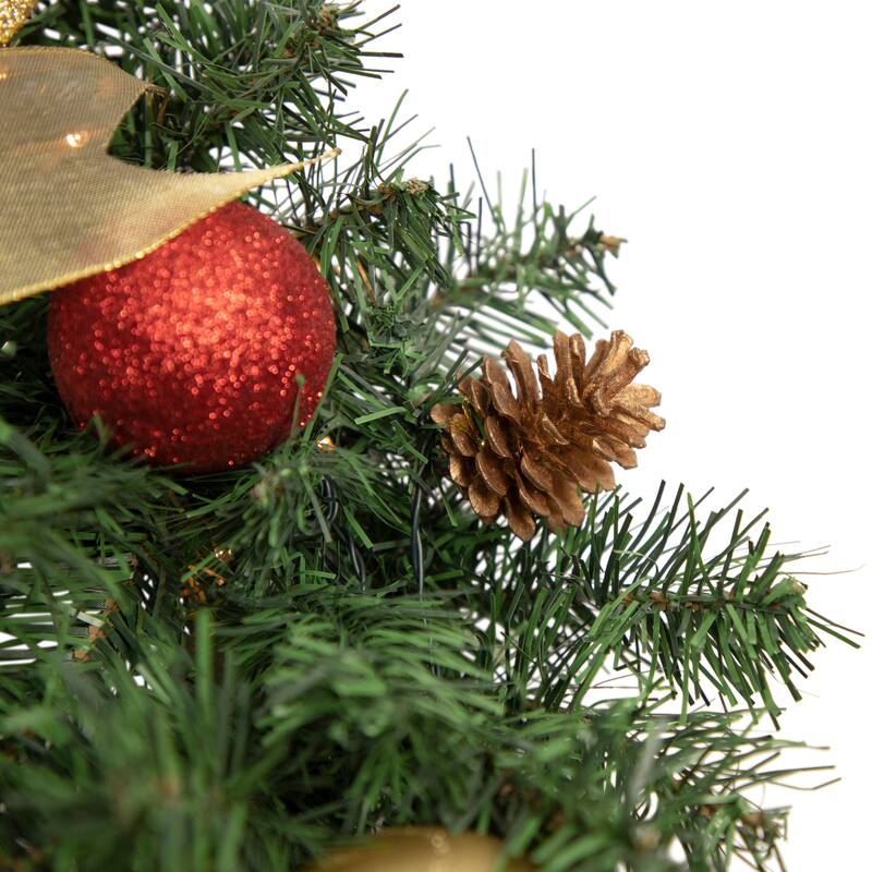 Pre-Lit Pine Cone Artificial Christmas Wreath - 24", Clear LED Lights