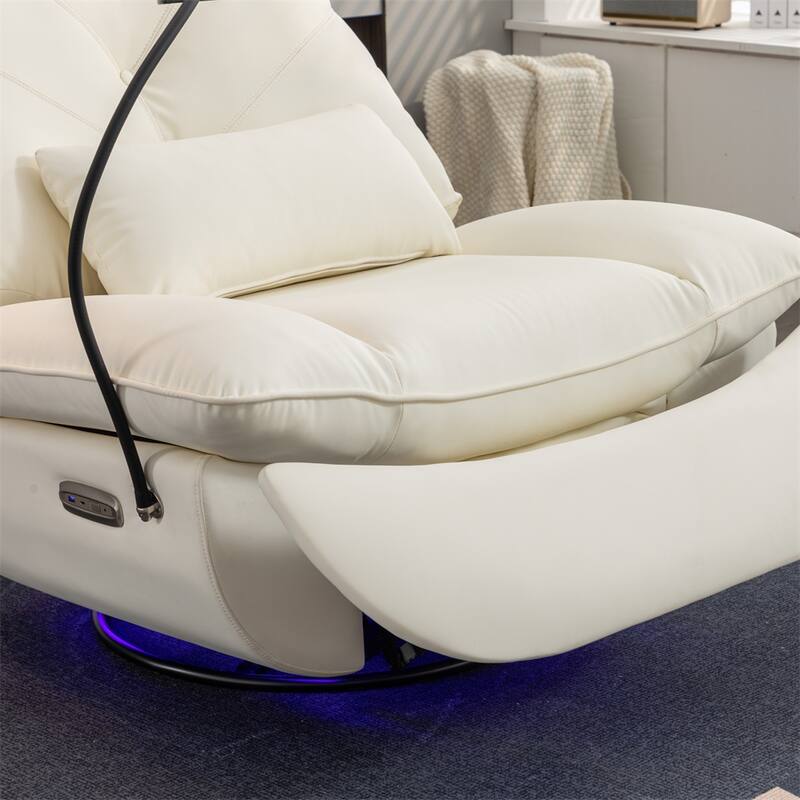Power Swivel Rocking Chair with USB Port Charge &Lamp for Nursery